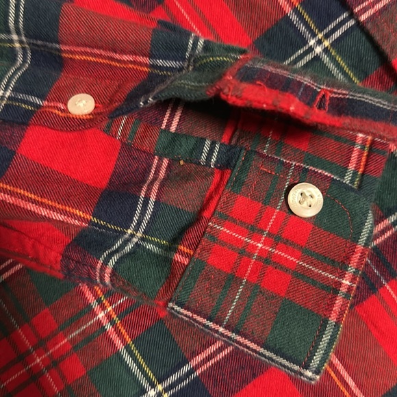 Vineyard Vines Merry Plaid Boys Button Down tartan flannel Christmas whale shirt - Picture 4 of 5